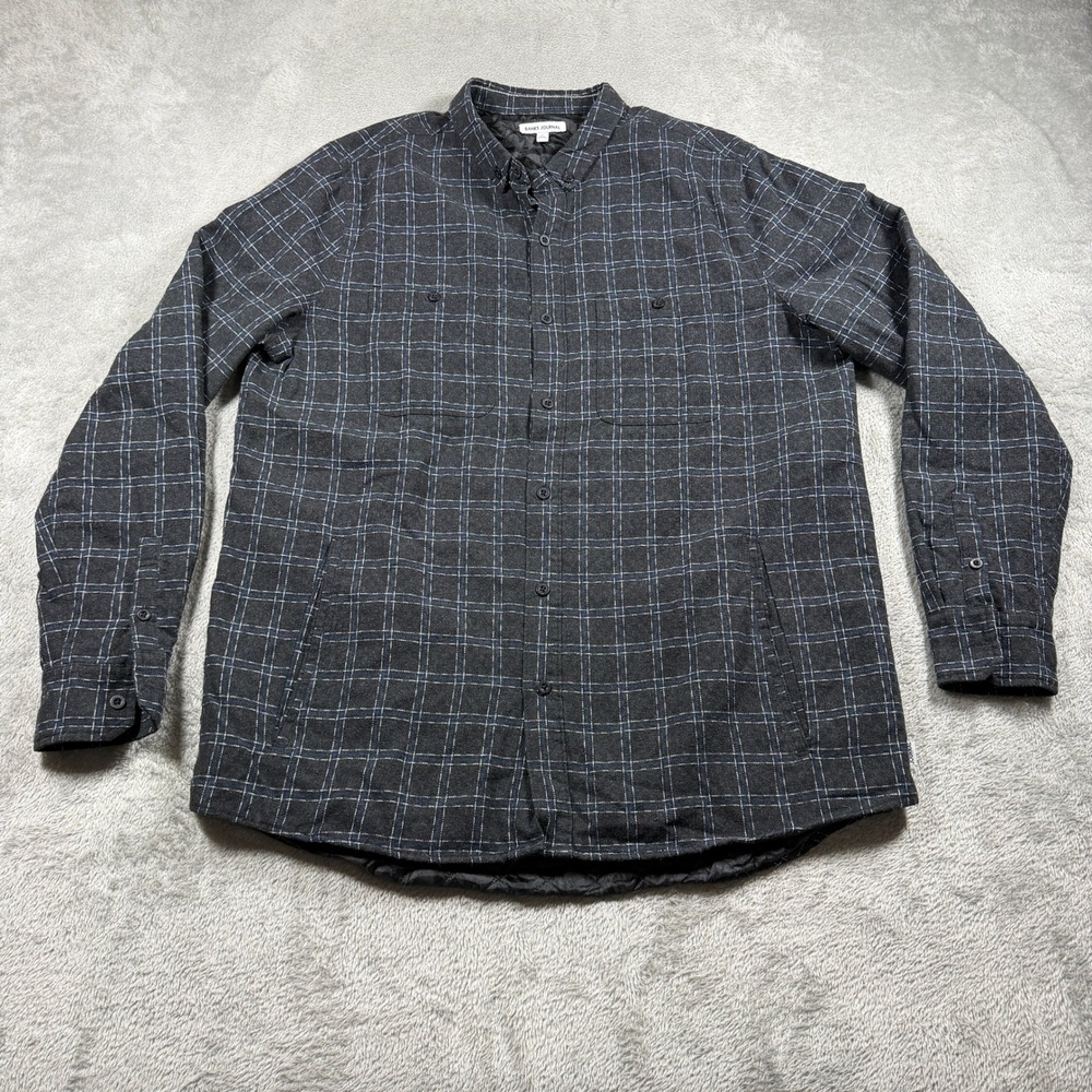 Banks Journal Momentum Plaid Flannel Shirt Mens Large Black Quilt Lined Winter